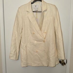 House of Harlow 1960 Cream Double-Breasted Blazer